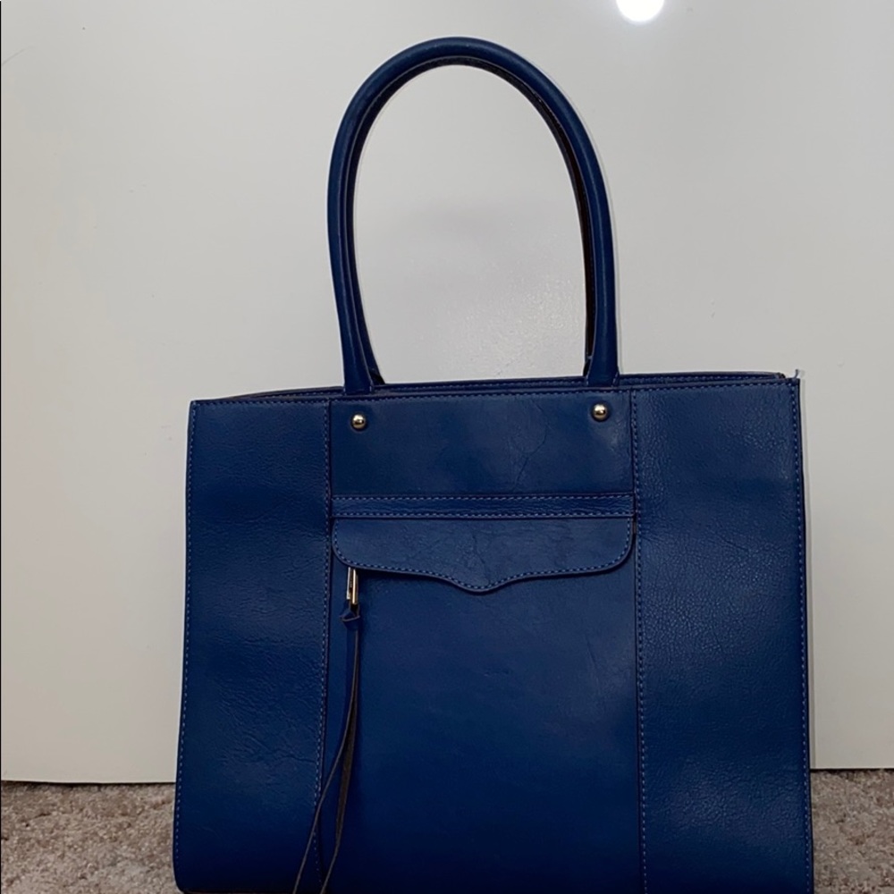 Rebecca Minkoff Blue Mab Tote with black hardware